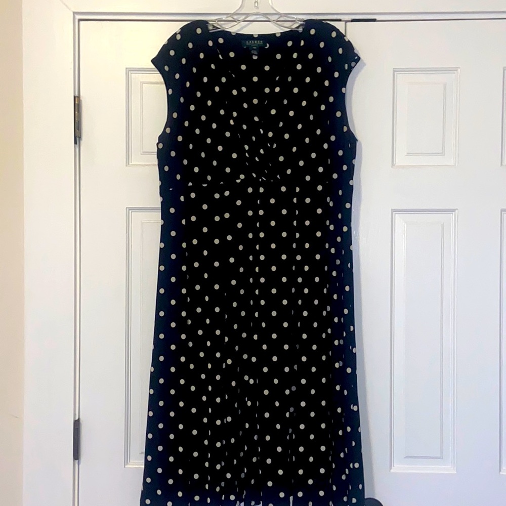 black polkadot Ralph Lauren dress - Size 14W